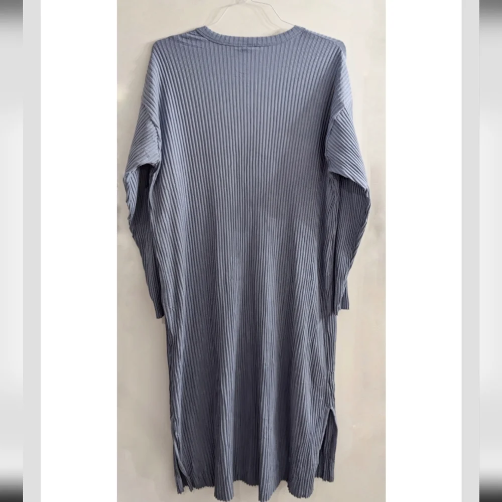NWT KOTN | Women's Midi Ribbed Cardigan in Stone Blue - Picture 5 of 10
